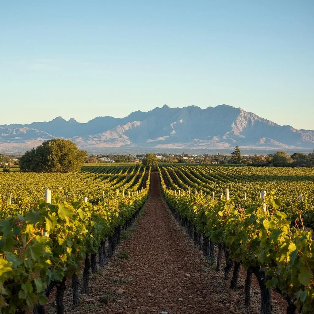 Viñedos en Mendoza con los Andes de fondo
